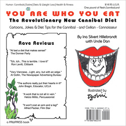 Back cover of 'You Are Who You Eat,' by Ina Silvert Hillebrandt. Illustrated by Dedini.